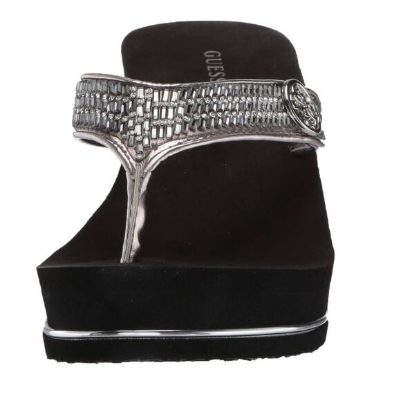 GUESS Sarraly Eva Logo Wedge Sandal in Disco Rhinestone Size US 11 New w/o Tag - Picture 5 of 14